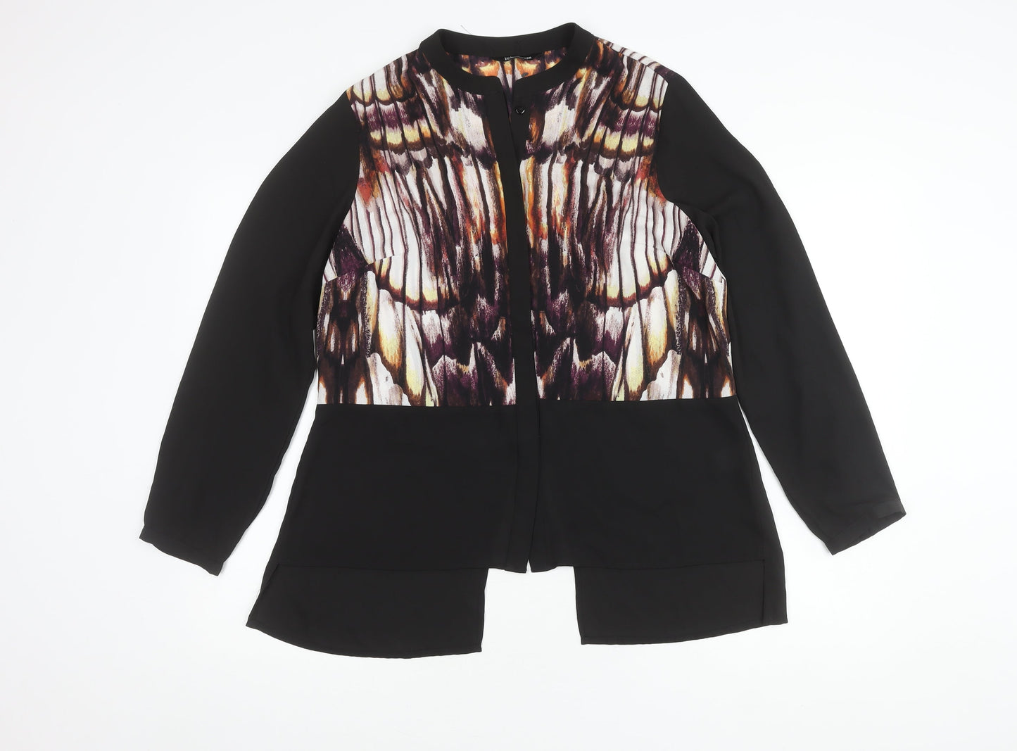 Womens UK Size 12 Kaleidoscope Black Basic Blouse