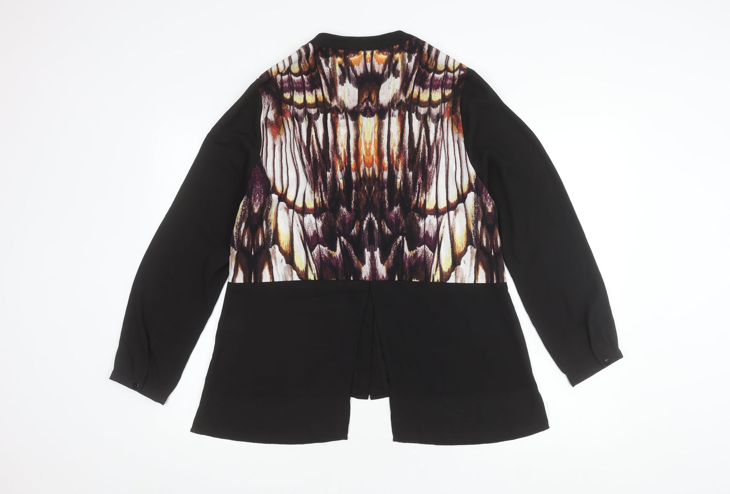 Womens UK Size 12 Kaleidoscope Black Basic Blouse
