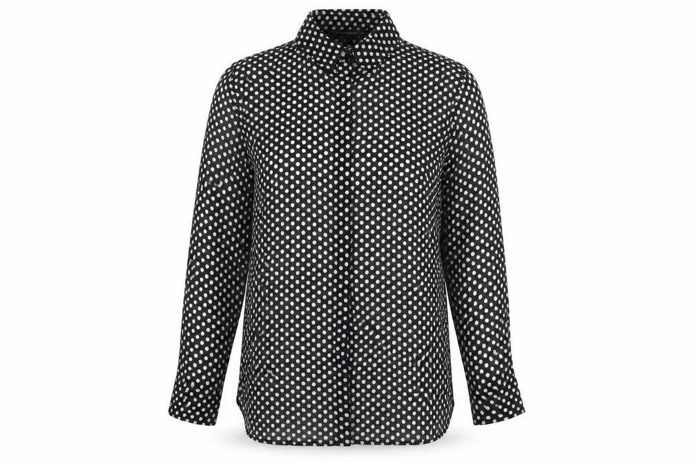 Womens UK Size 10 French Connection Black Basic Button-Up
