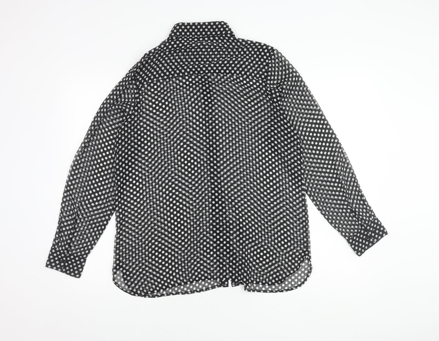 Womens UK Size 10 French Connection Black Basic Button-Up