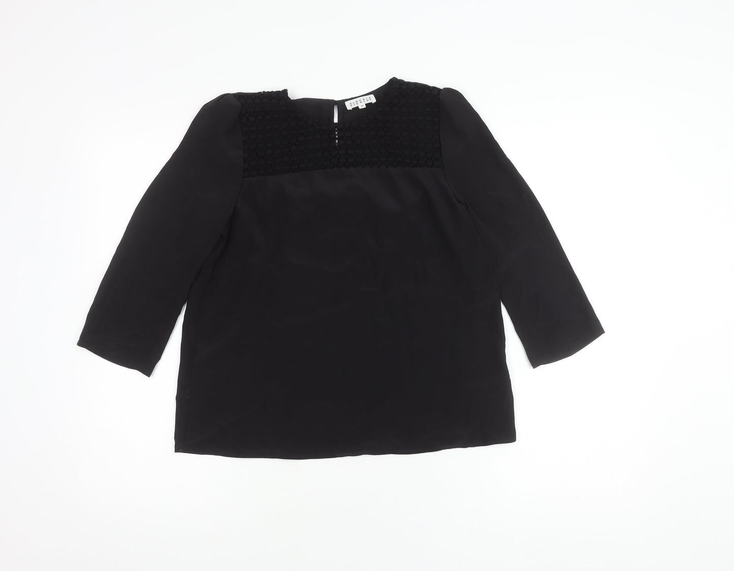 Claudie Pierlot Women's Black Top Size 8, Elegant 3/4 Sleeve