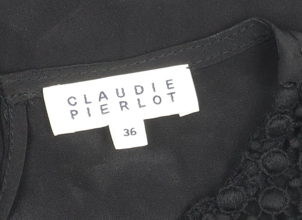 Claudie Pierlot Women's Black Top Size 8, Elegant 3/4 Sleeve