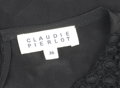 Claudie Pierlot Women's Black Top Size 8, Elegant 3/4 Sleeve