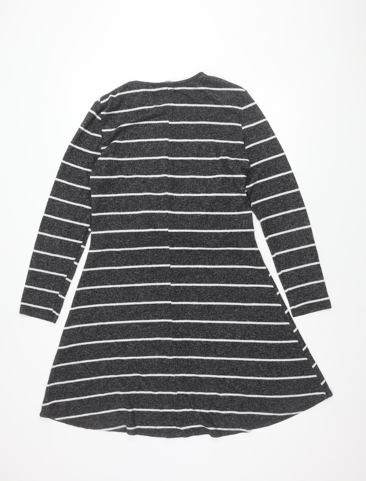 Dorothy Perkins Women's Grey Striped Shift Dress Size 18