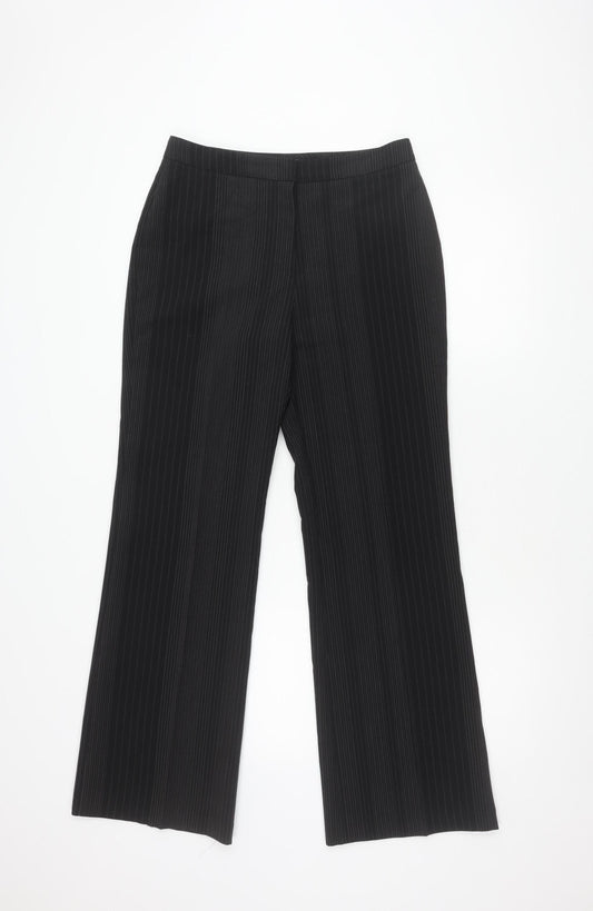 Marks and Spencer Men's Black Striped Trousers Size 10
