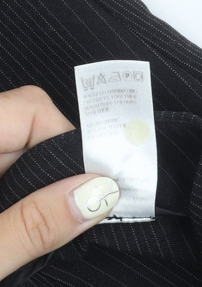 Marks and Spencer Men's Black Striped Trousers Size 10