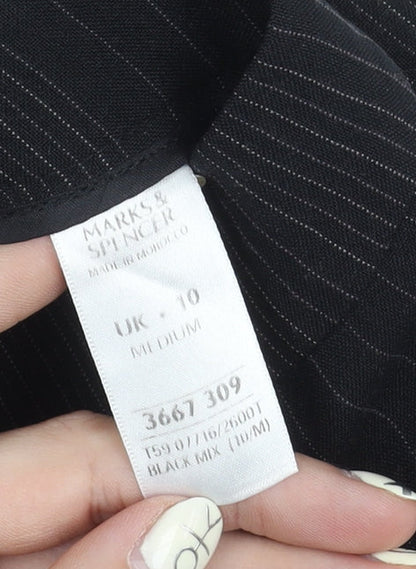 Marks and Spencer Men's Black Striped Trousers Size 10