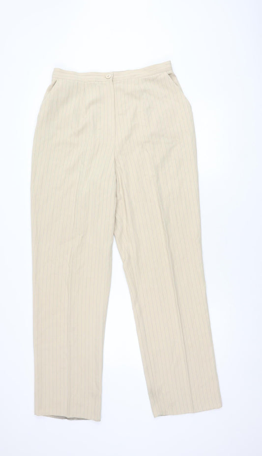 Klass Unisex Beige Striped Trousers Size 16