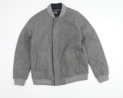 Mens UK Size L Indigo Grey Bomber Jacket
