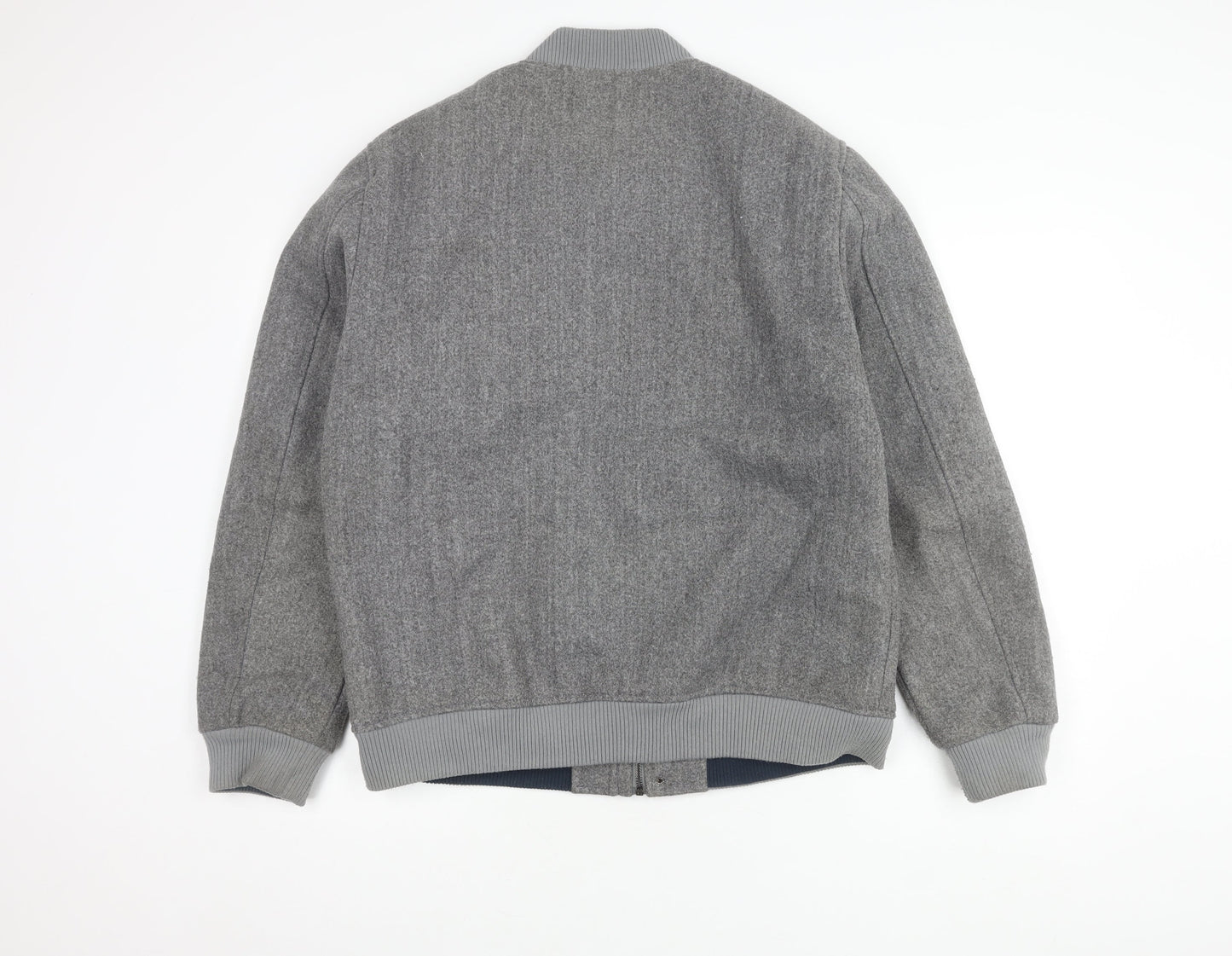 Mens UK Size L Indigo Grey Bomber Jacket