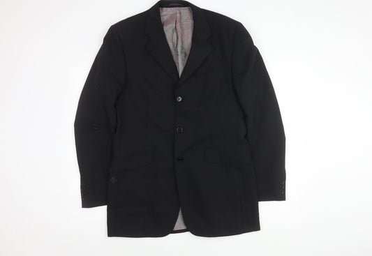 Mens UK Size 40 Jonathan Adams Regular Black Suit Jacket