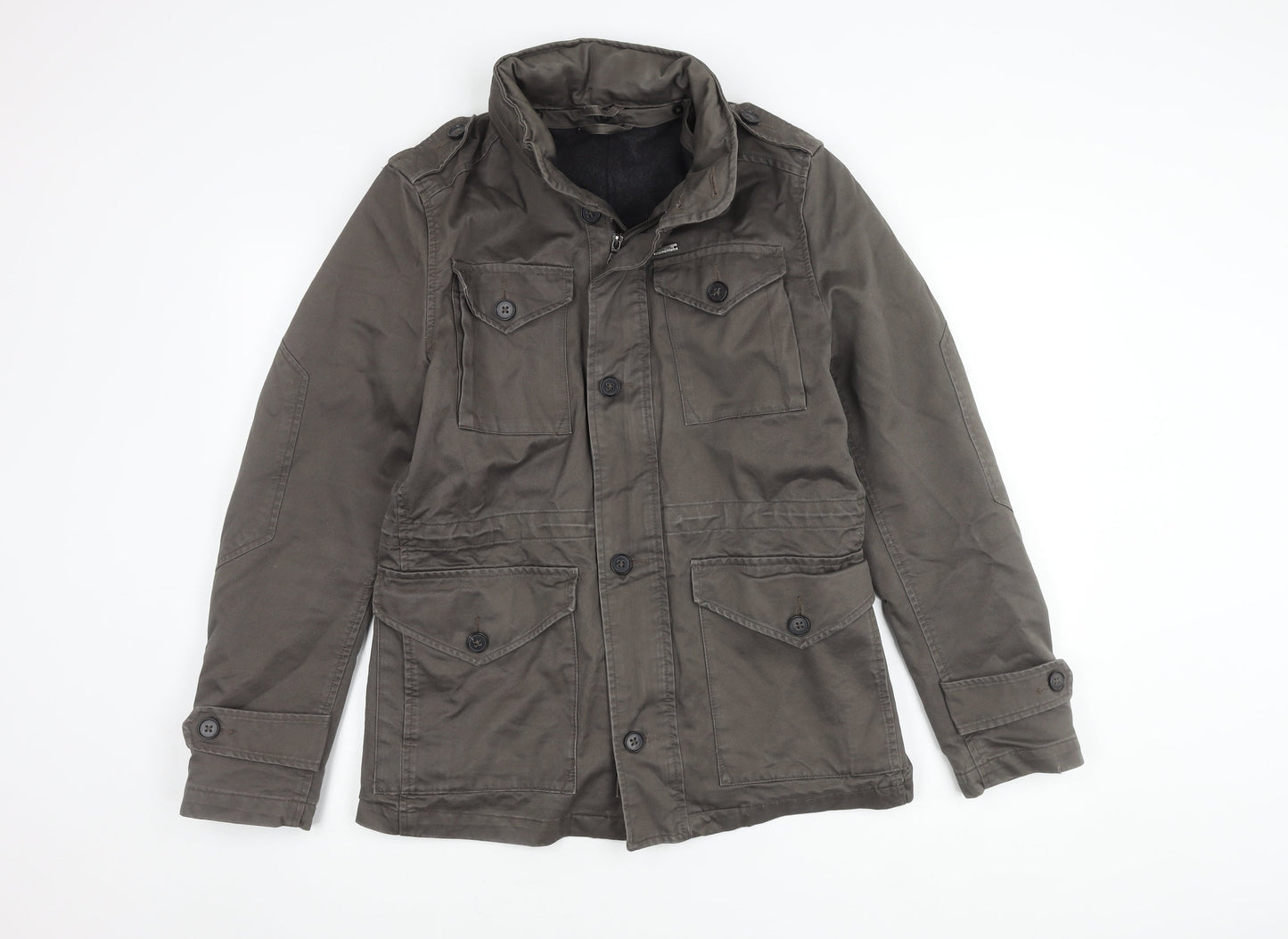 Zara Man Brown Military Jacket for Men - Size S