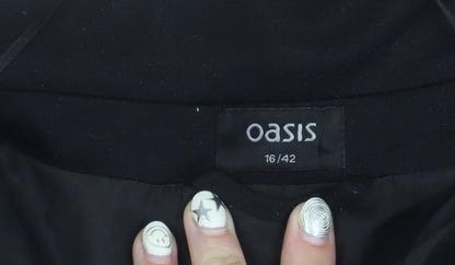 Oasis Women's Black Blazer Size 16 Lined Business