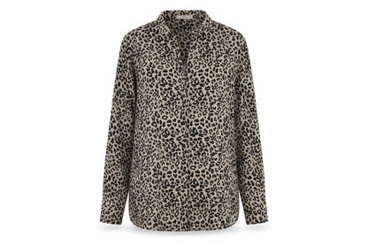 MNG Women's Multicoloured Animal Print Button-Up Shirt