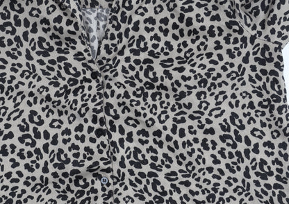 MNG Women's Multicoloured Animal Print Button-Up Shirt