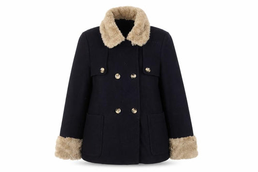 Womens UK Size 12 Topshop Black Pea Coat