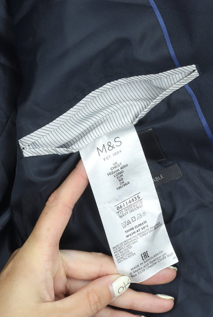 Marks and Spencer Men's Blue Suit Jacket Long