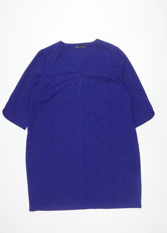 Marks and Spencer Women's Blue Midi Dress Size 18