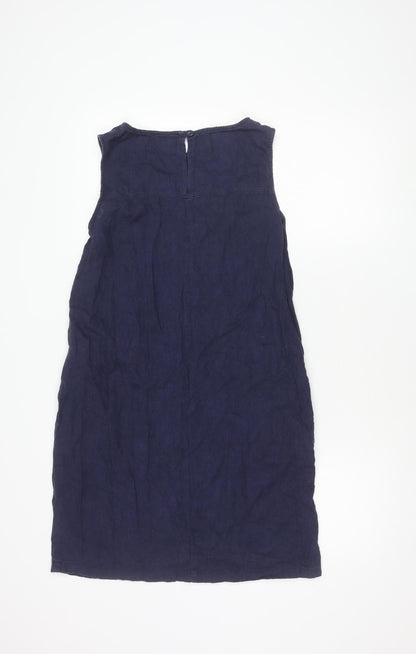 Next Women's Blue Sleeveless Dress 12 with Crochet Accent