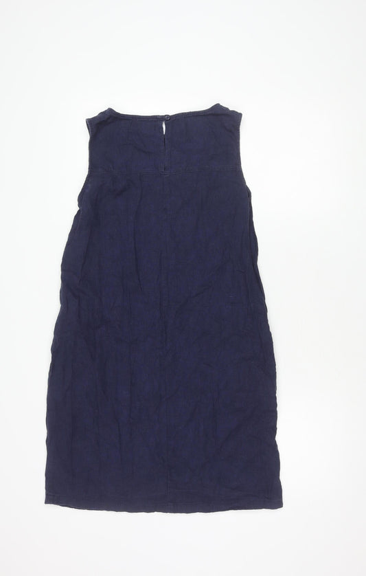 Next Women's Blue Sleeveless Dress 12 with Crochet Accent