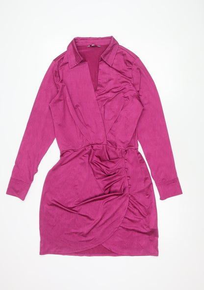Next Women's Pink Dress, Size 12, Elegant Long Sleeve
