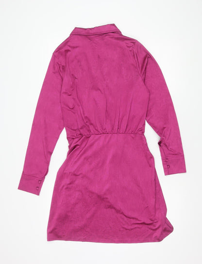 Next Women's Pink Dress, Size 12, Elegant Long Sleeve