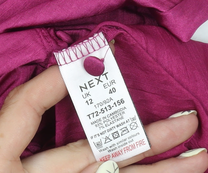 Next Women's Pink Dress, Size 12, Elegant Long Sleeve