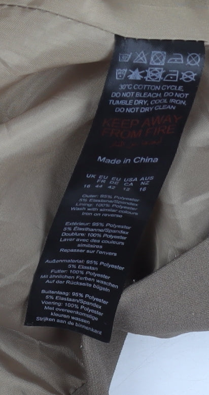 PrettyLittleThing Women's Brown Blazer, Size 16, Lined