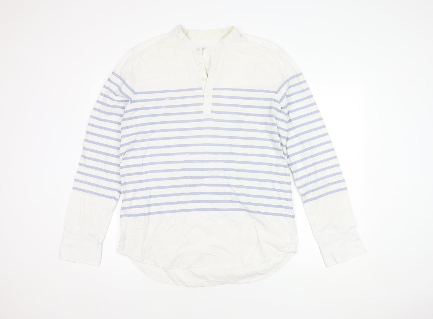 SOFTGREY Men's XL White Striped Shirt