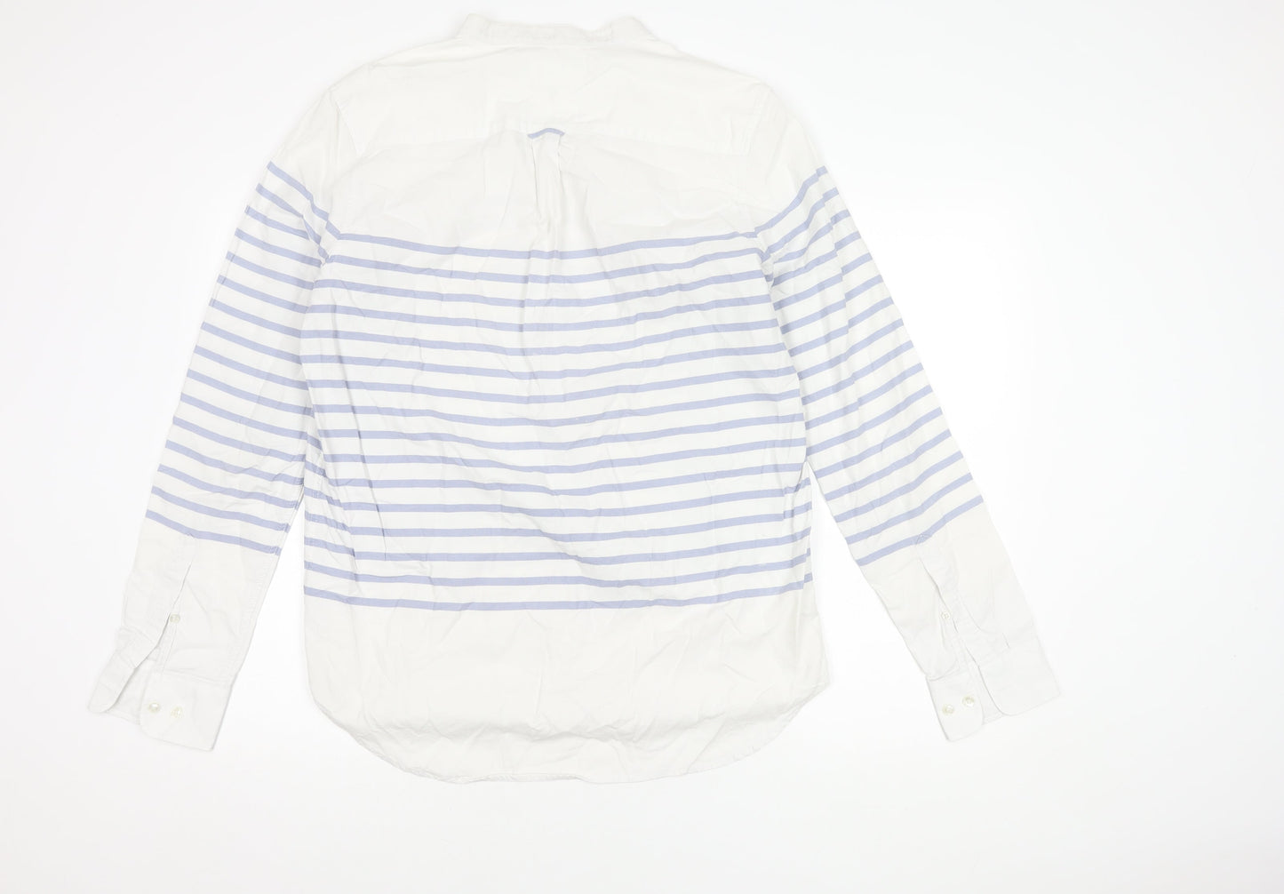 SOFTGREY Men's XL White Striped Shirt