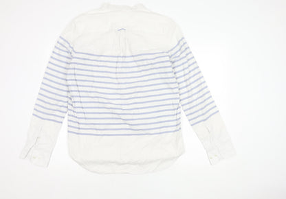 SOFTGREY Men's XL White Striped Shirt