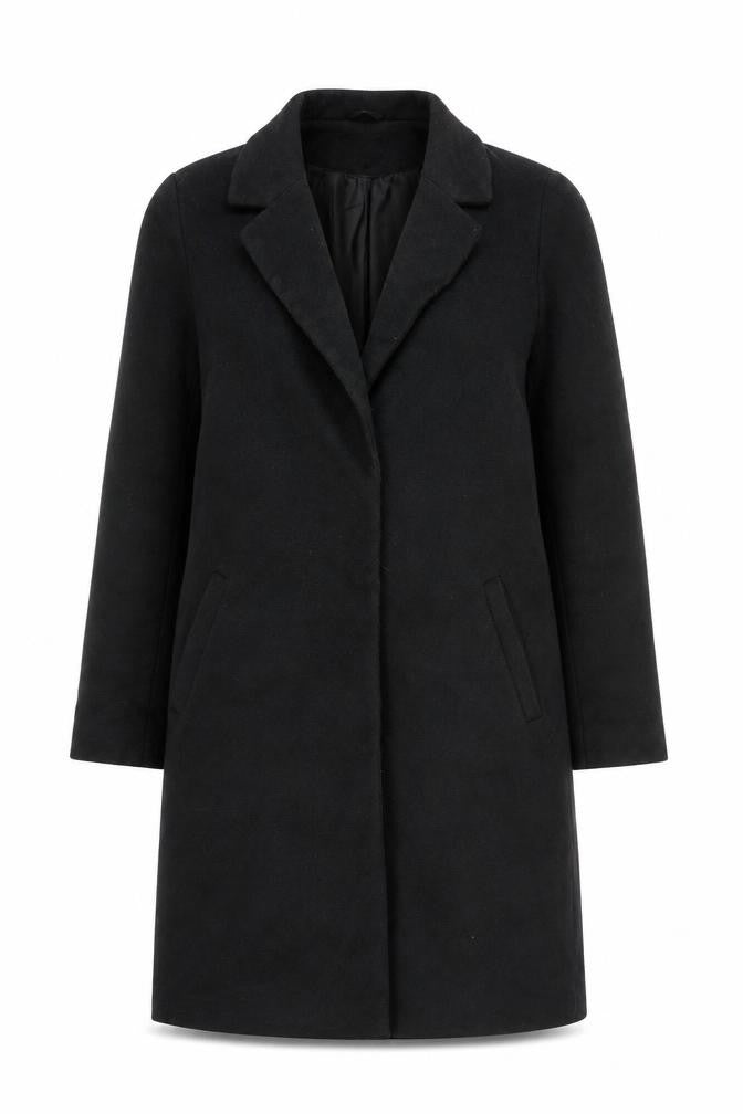 Womens UK Size 6 New Look Black Overcoat