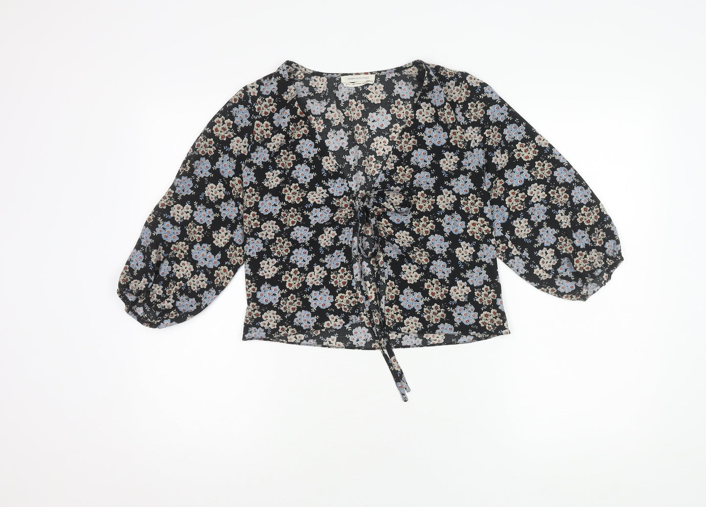 Womens UK Size S Urban Outfitters Black Tunic Blouse