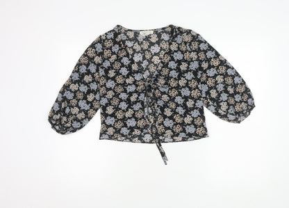 Womens UK Size S Urban Outfitters Black Tunic Blouse