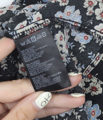 Womens UK Size S Urban Outfitters Black Tunic Blouse