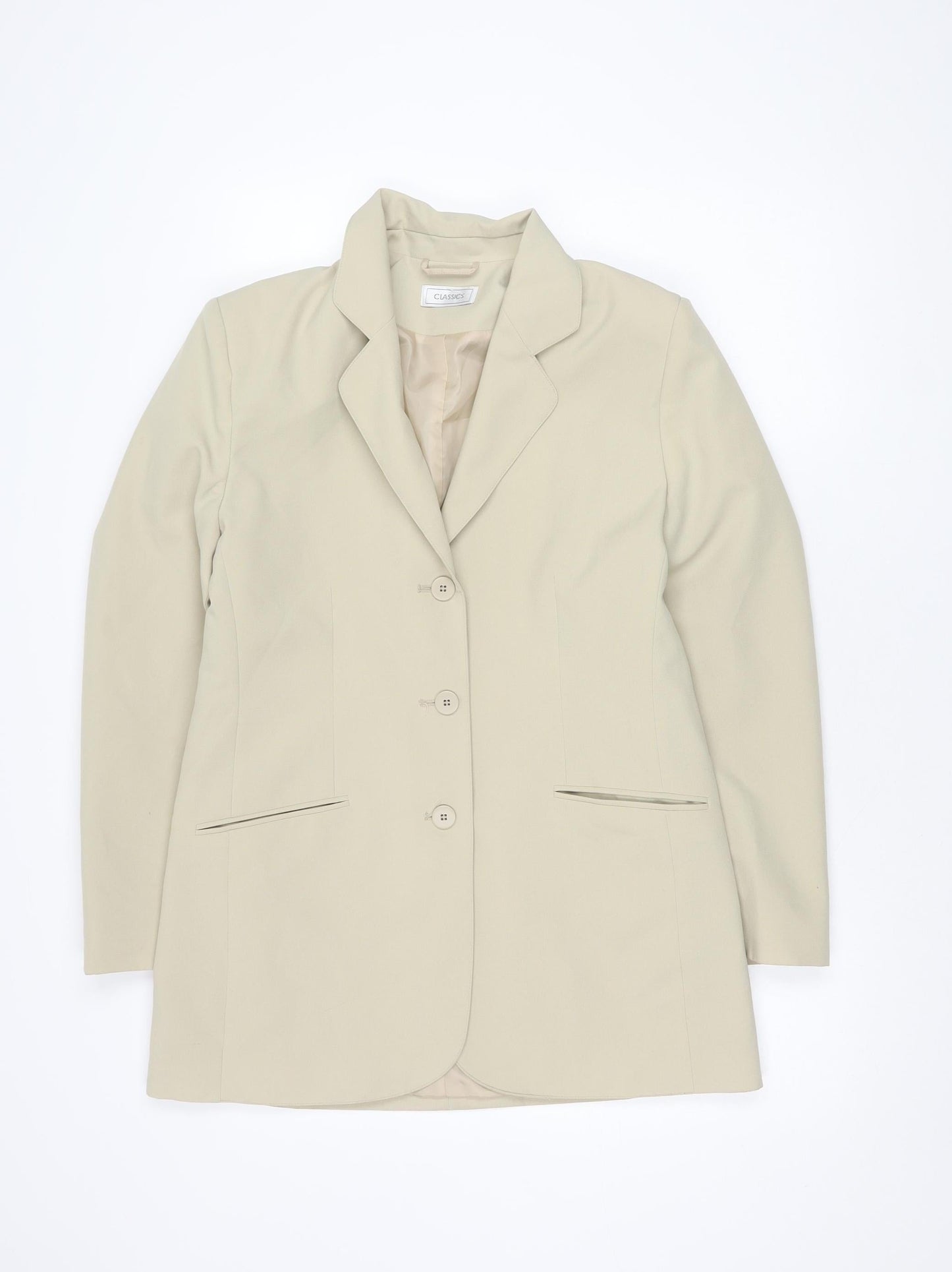 Classics Women's Beige Blazer, Size 12, Regular Fit