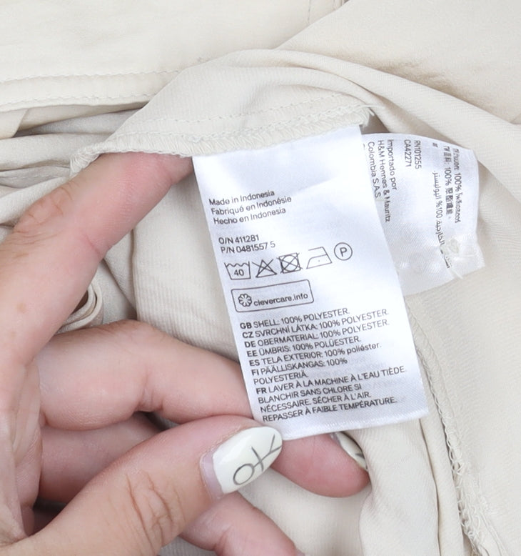 H&M Women's Beige Shirt Dress Size 8 Long Sleeve