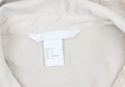 H&M Women's Beige Shirt Dress Size 8 Long Sleeve