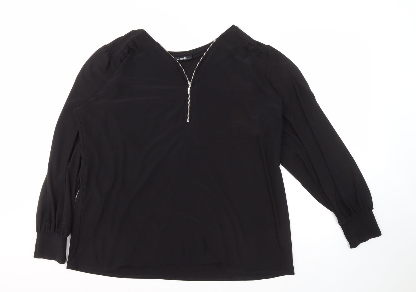 Womens UK Size L Wallis Black Basic Blouse