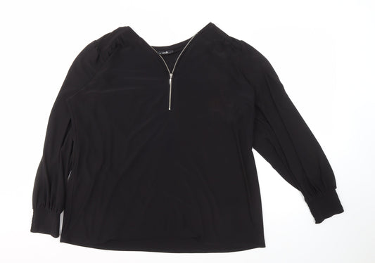 Womens UK Size L Wallis Black Basic Blouse