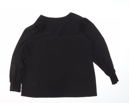 Womens UK Size L Wallis Black Basic Blouse