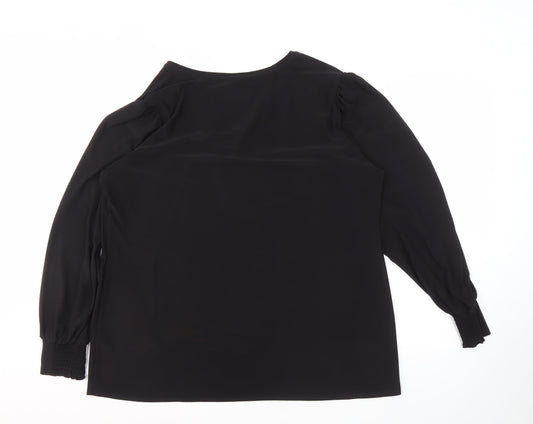 Womens UK Size L Wallis Black Basic Blouse