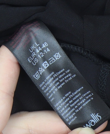 Womens UK Size L Wallis Black Basic Blouse