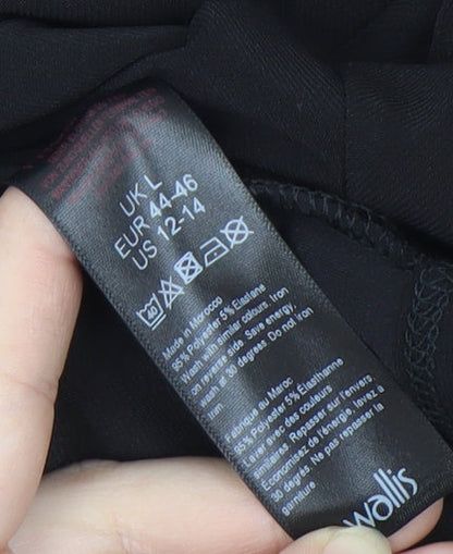 Womens UK Size L Wallis Black Basic Blouse