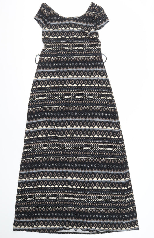 Wallis Women’s Black Geometric Dress - S