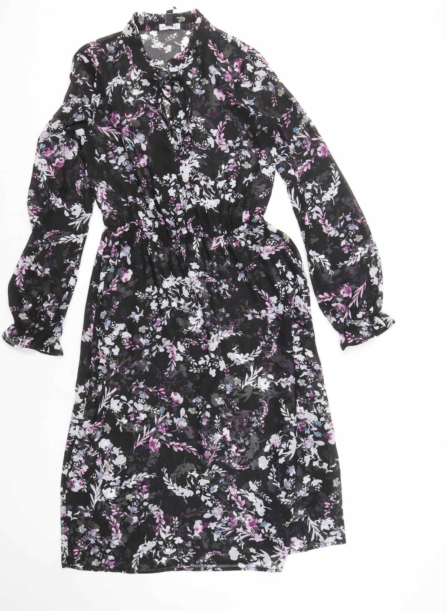 Long Tall Sally Women's Black Floral Dress Size 10