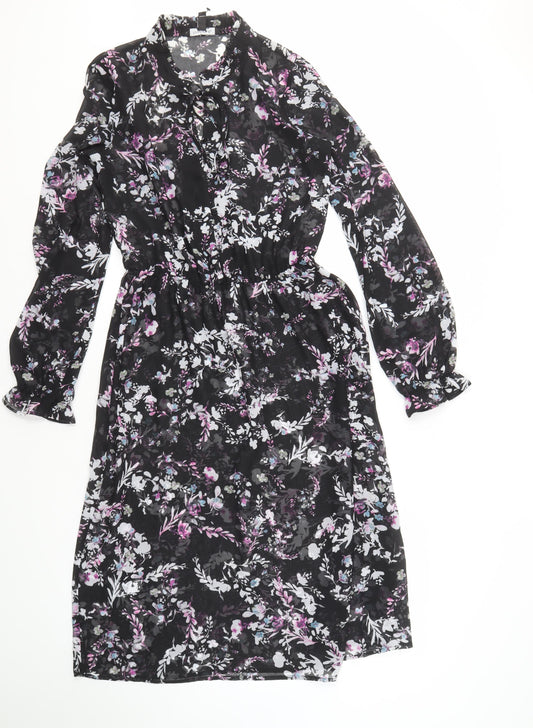 Long Tall Sally Women's Black Floral Dress Size 10