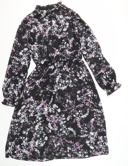 Long Tall Sally Women's Black Floral Dress Size 10