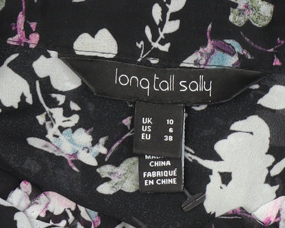 Long Tall Sally Women's Black Floral Dress Size 10