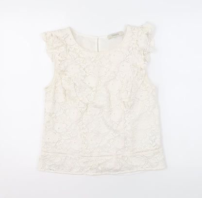 Womens UK Size 12 Oasis Ivory Basic Blouse